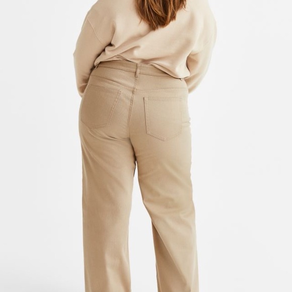 H&M Blue Twill High Waist Wide Leg Pants Size 14 - Picture 5 of 9